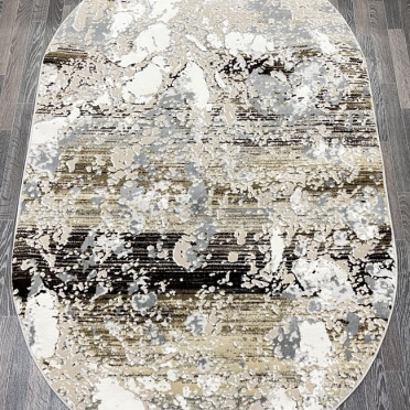 Турецкий ковер 40697C_KAHVE / ACIK GRI ОВАЛ