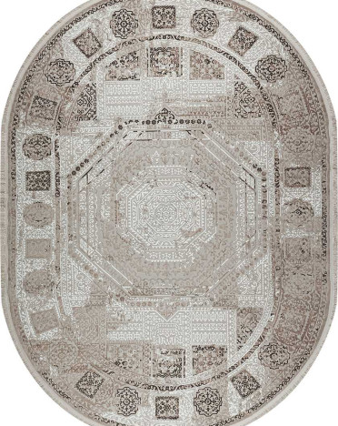 Ковер турецкий овальный 36921A Sanat Viscon (полиэстер хит сет, бежевый)