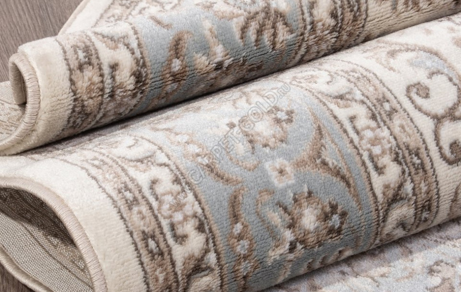 Ковер F014 - CREAM-L.BLUE - Овал - коллекция VALENCIA DELUXE